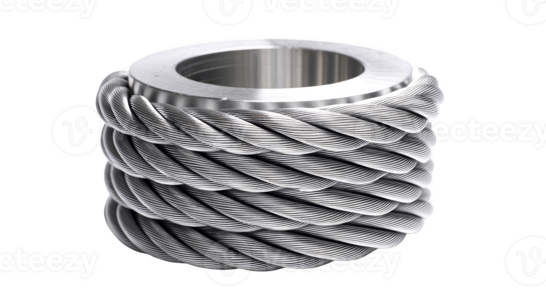 Metal Wire Rope Coil HighResolution isolated on transparent background png