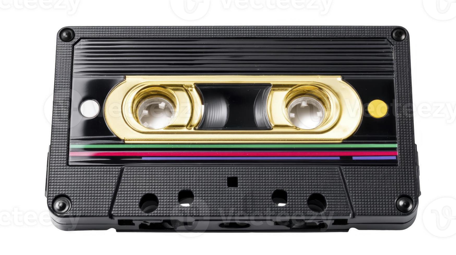 Vintage Audio Cassette Tape for Retro Music and Nostalgia isolated on transparent background png