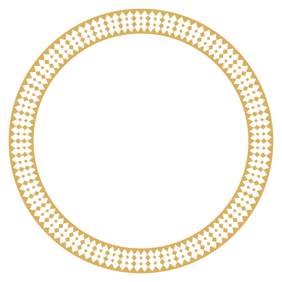 Artistic vintage round frame with ornamental border and abstract element. png