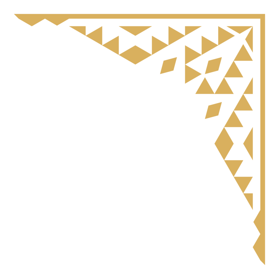 Vintage tribal design with ornate corner and abstract element. png