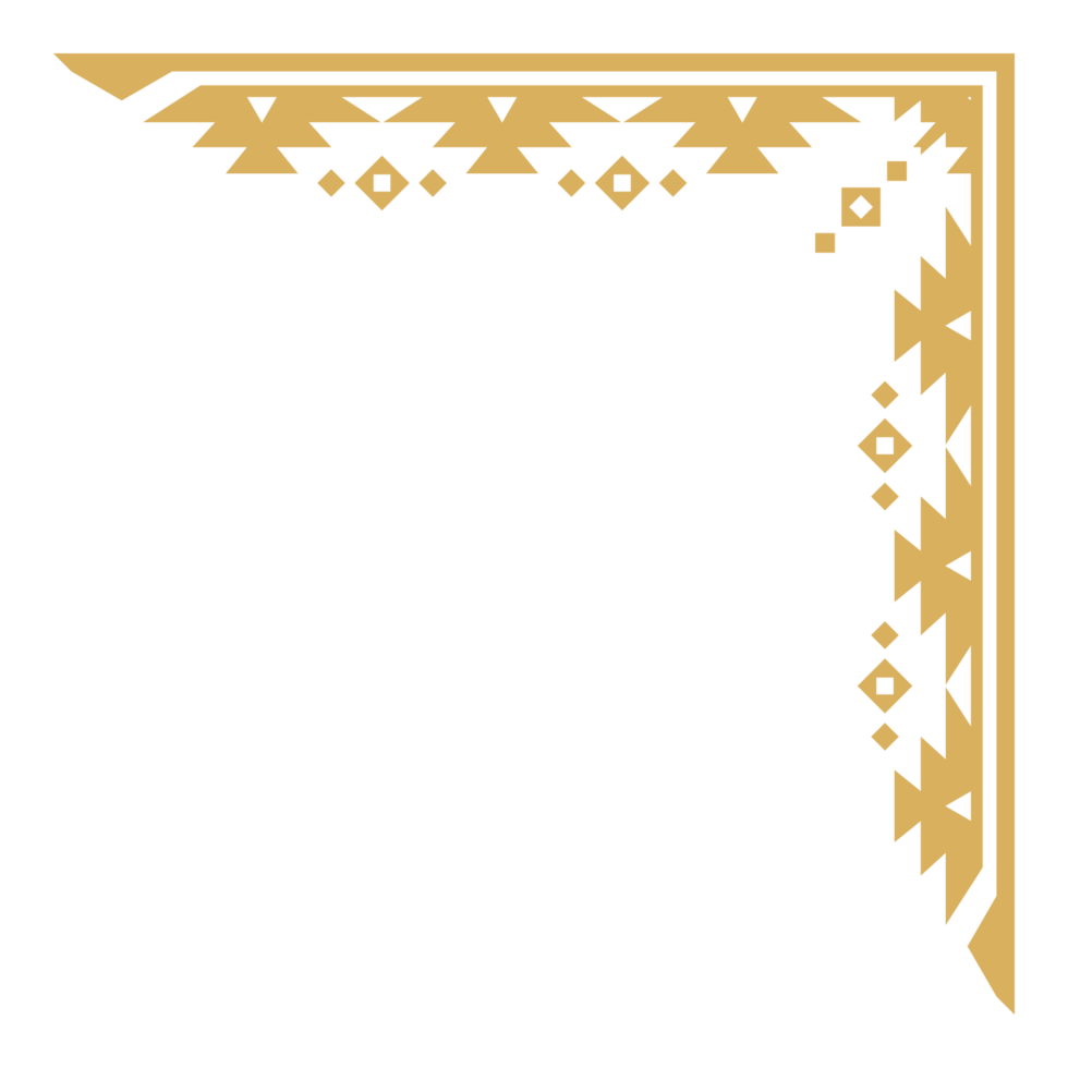 Ornamental design element with tribal corner vintage abstract motif. png