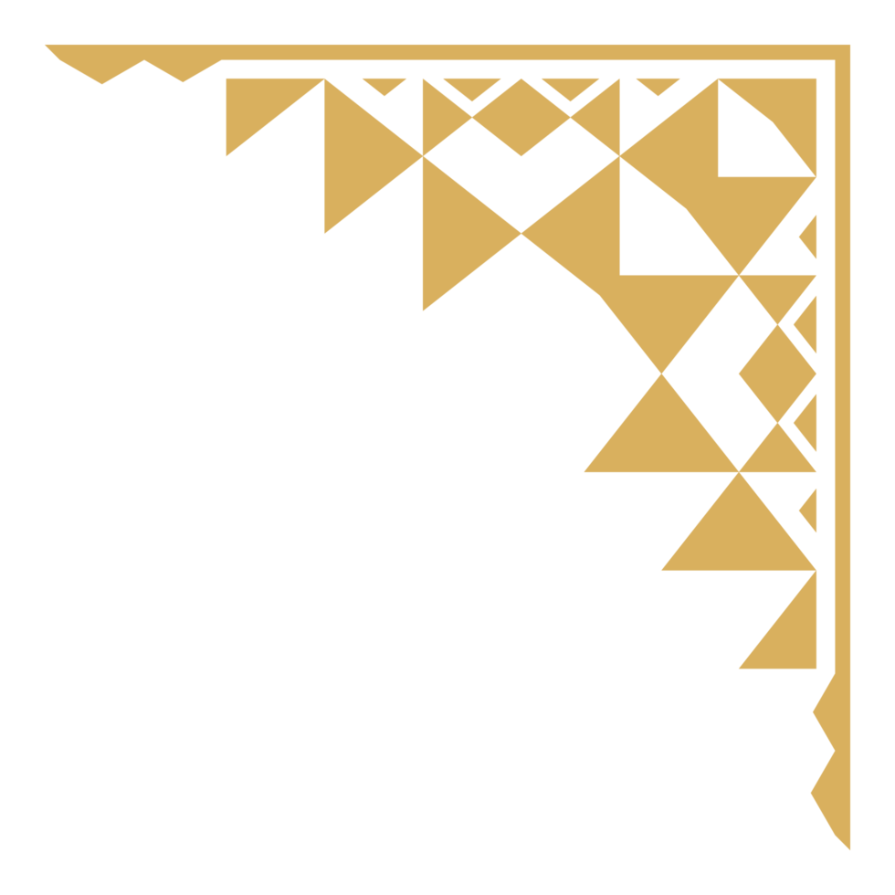 Flourish tribal element in vintage abstract ornamental corner. png