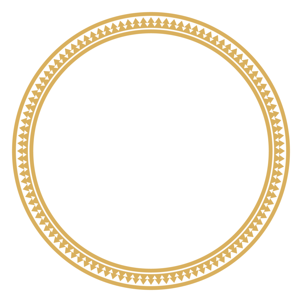 Vintage abstract border with ornate round frame element. png