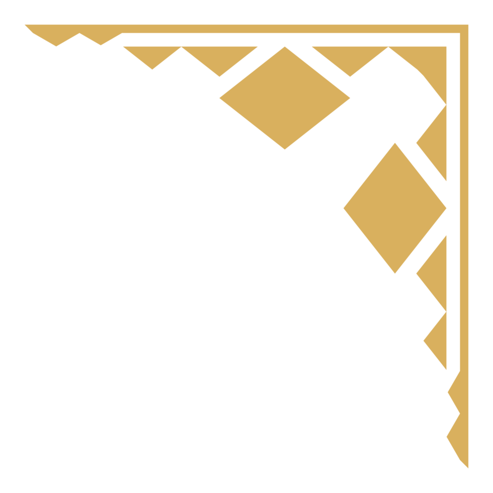 Tribal corner emblem with vintage abstract ornamental element. png