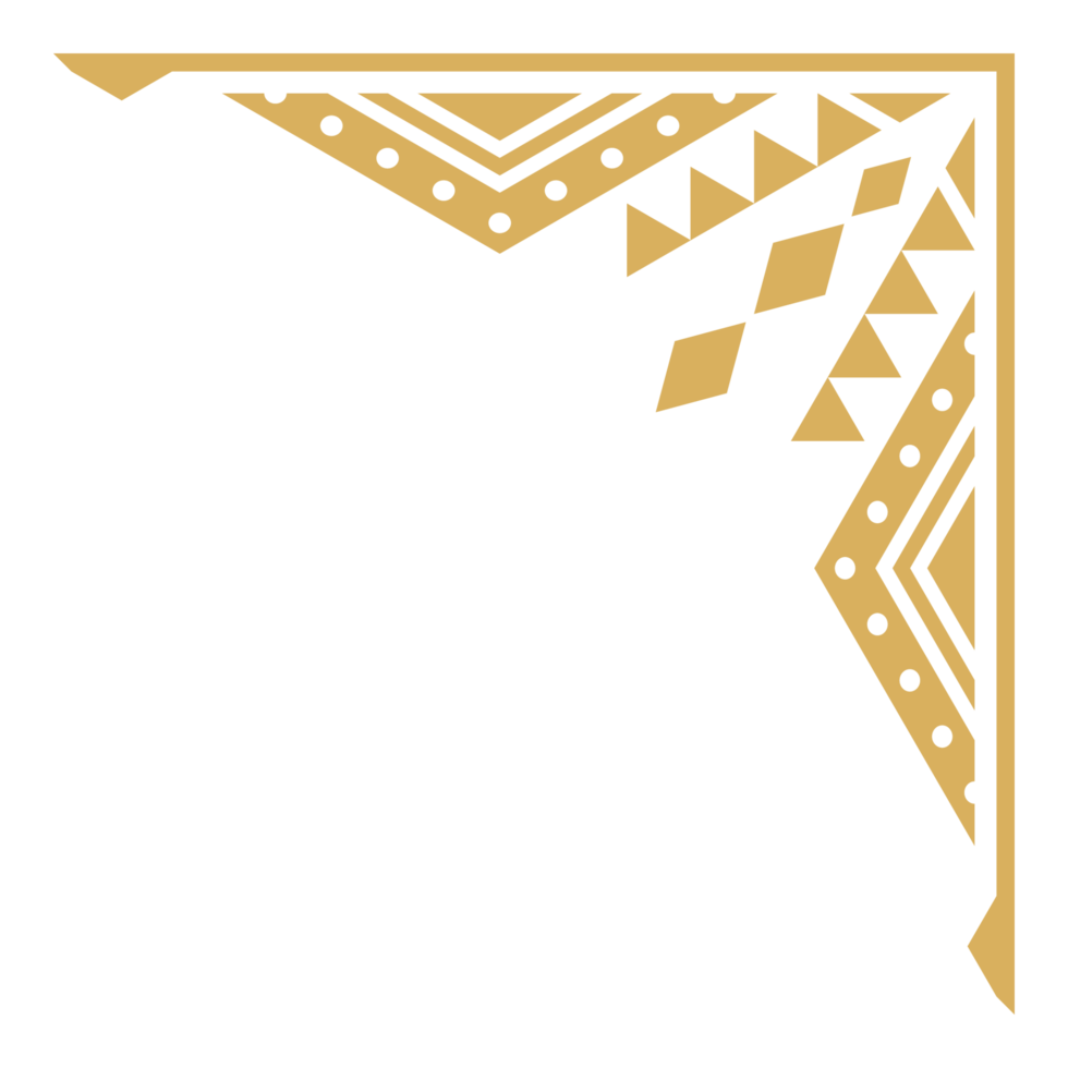 Decorative corner frame in tribal abstract vintage style. png