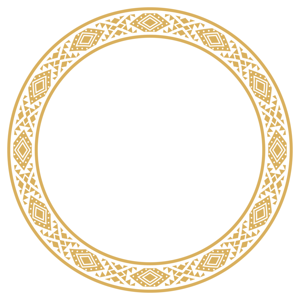 Antique round frame with ornamental abstract border and vintage element. png