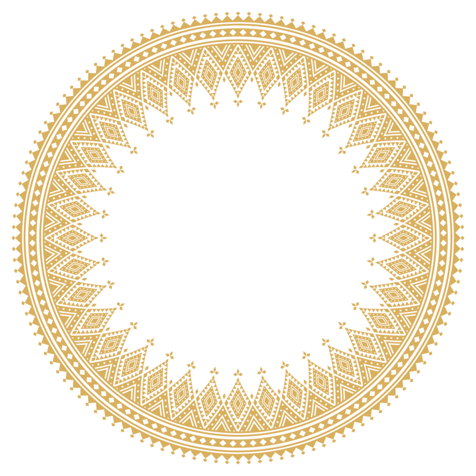 Abstract art frame with vintage round ornamental border element. png
