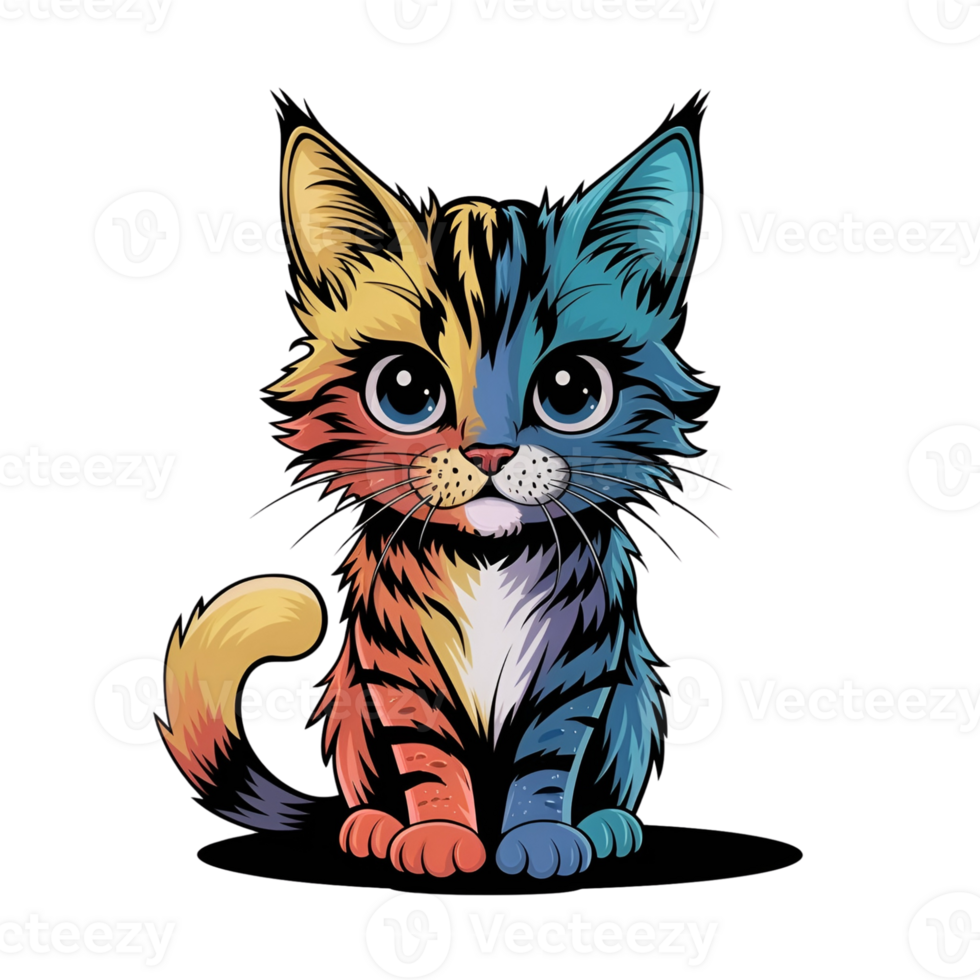 cute kitten on transparent background png