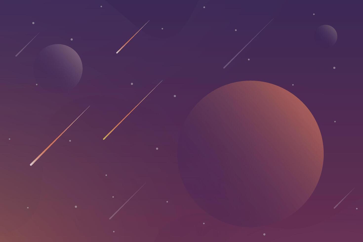 Outer space background with stars, planets, and meteorites. Cartoon cosmos landscape backdrop. vector