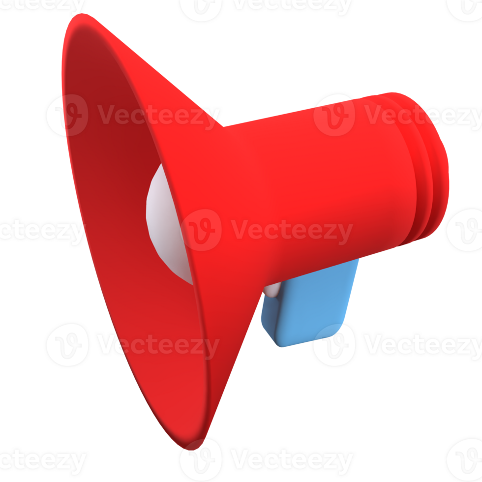 Mega phone image for Media or podcast concept 3d Rendering. png