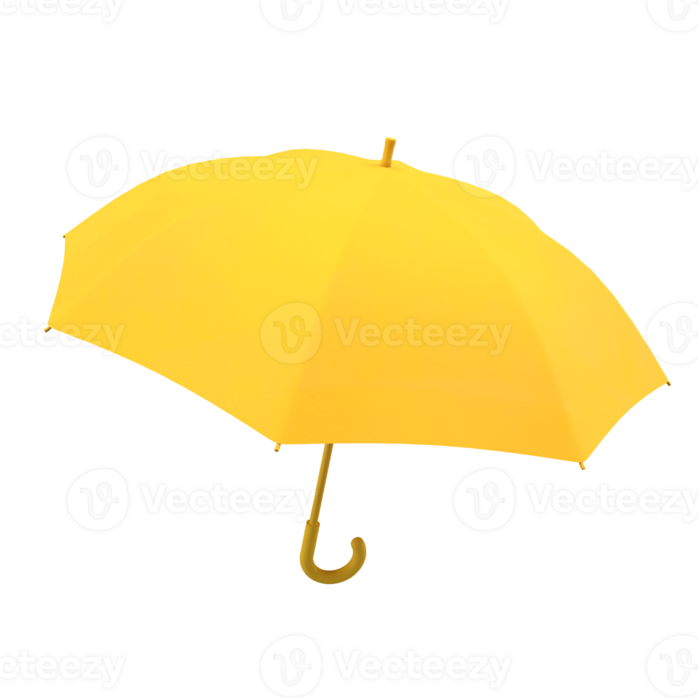 Yellow Umbrella for weather image 3d Rendering. png