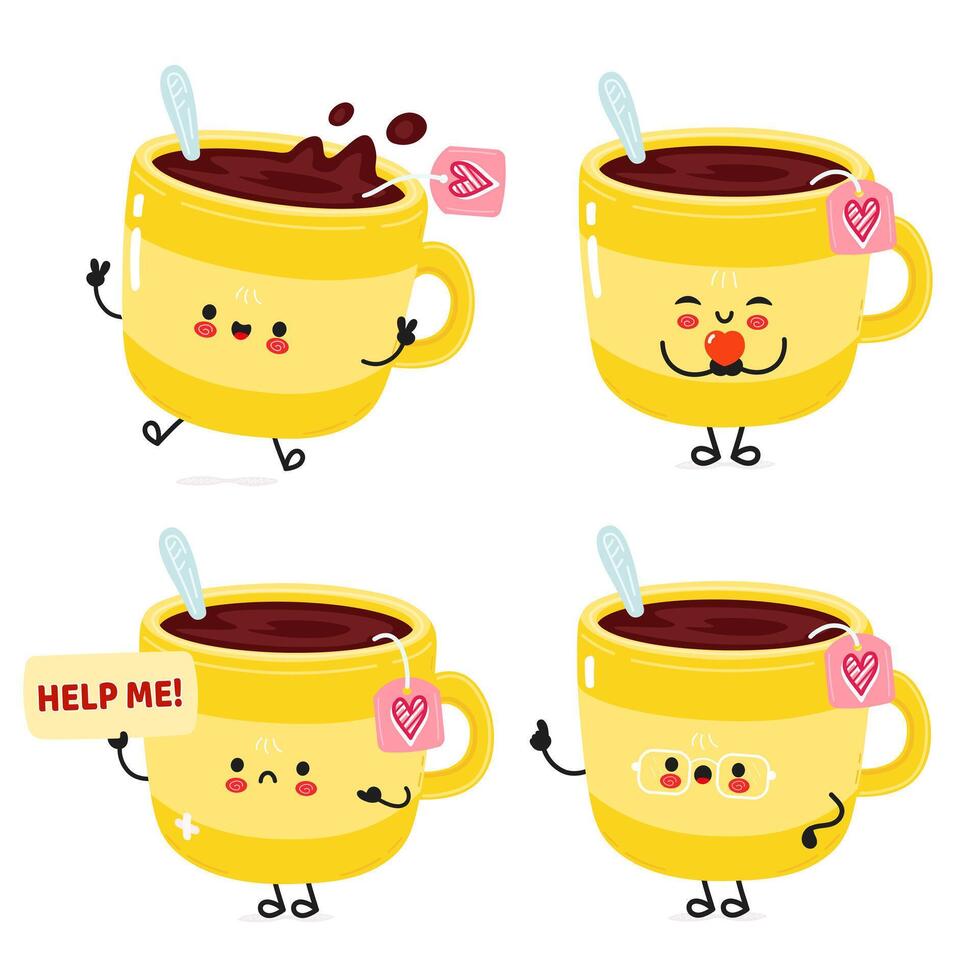 Charming Cup Characters vector