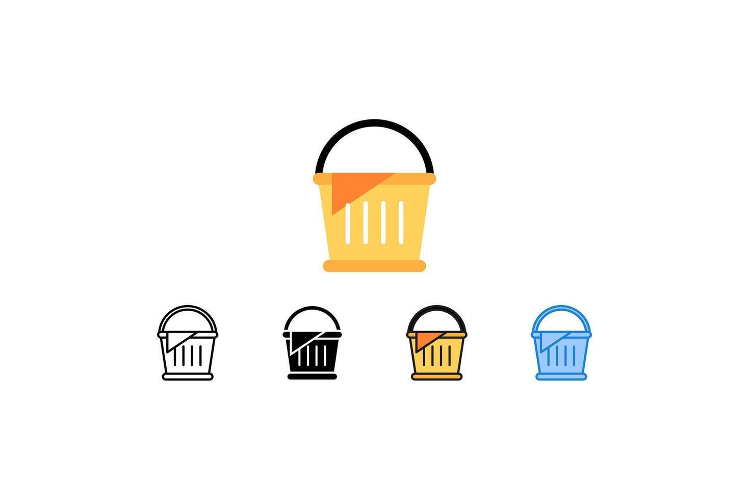 Picnic basket icon , red tab, f ive variations style. Perfect for summer events, foodrelated designs, and outdoor concepts. vector