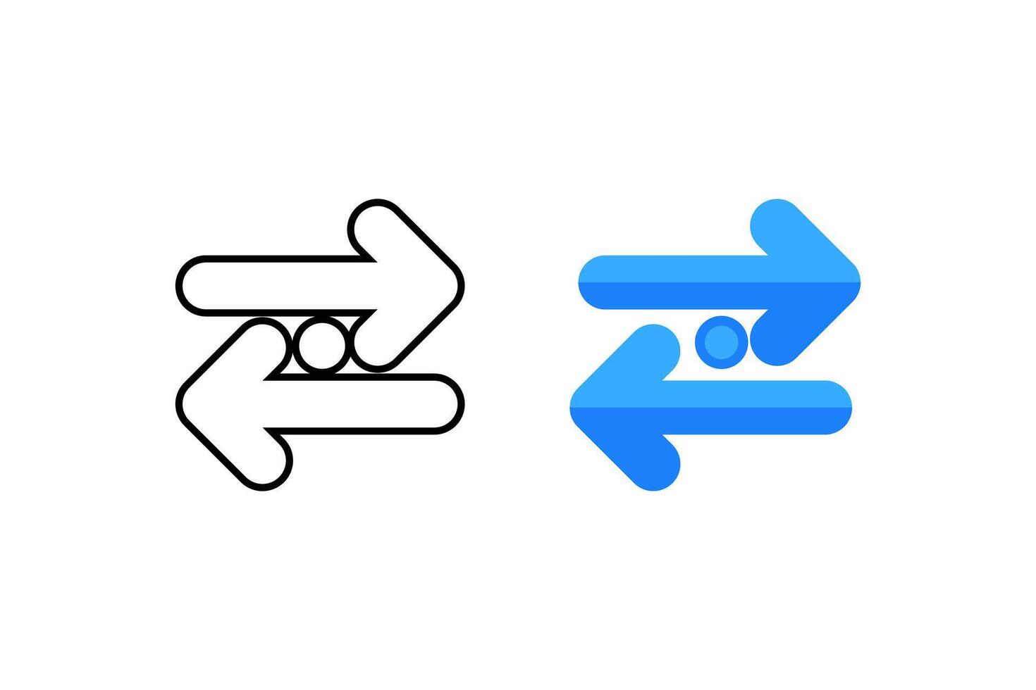 Exchange icon with twoway arrow suitable for financial websites, apps, and presentations needing a modern and sleek design element. vector