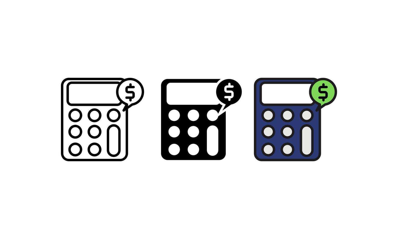 This image features a collection of cost calculator icons with dollar signs, . ideal for illustrations and designs related to accounting, financial planning, and business calculations. vector