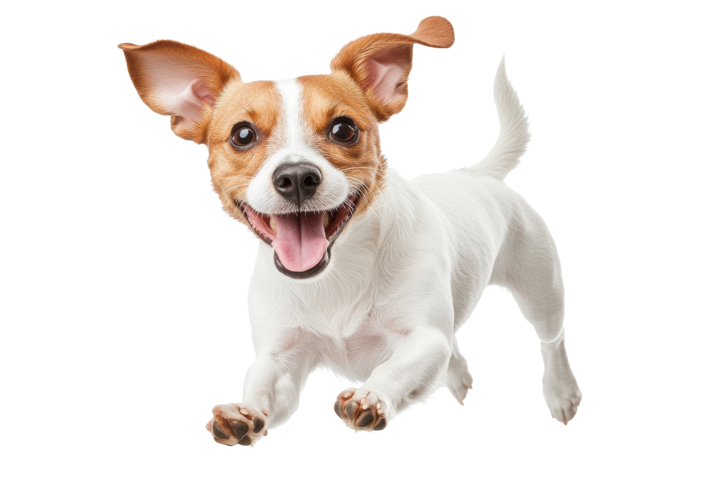 Happy jack russell terrier dog is running and looking camera. Pet and animal mammal png