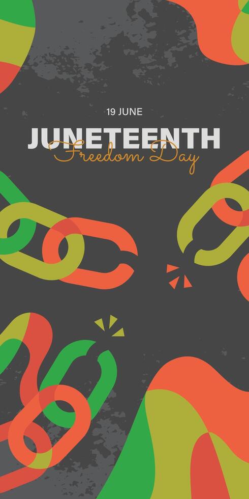 Juneteenth Celebration Poster with Freedom Day Typography vector