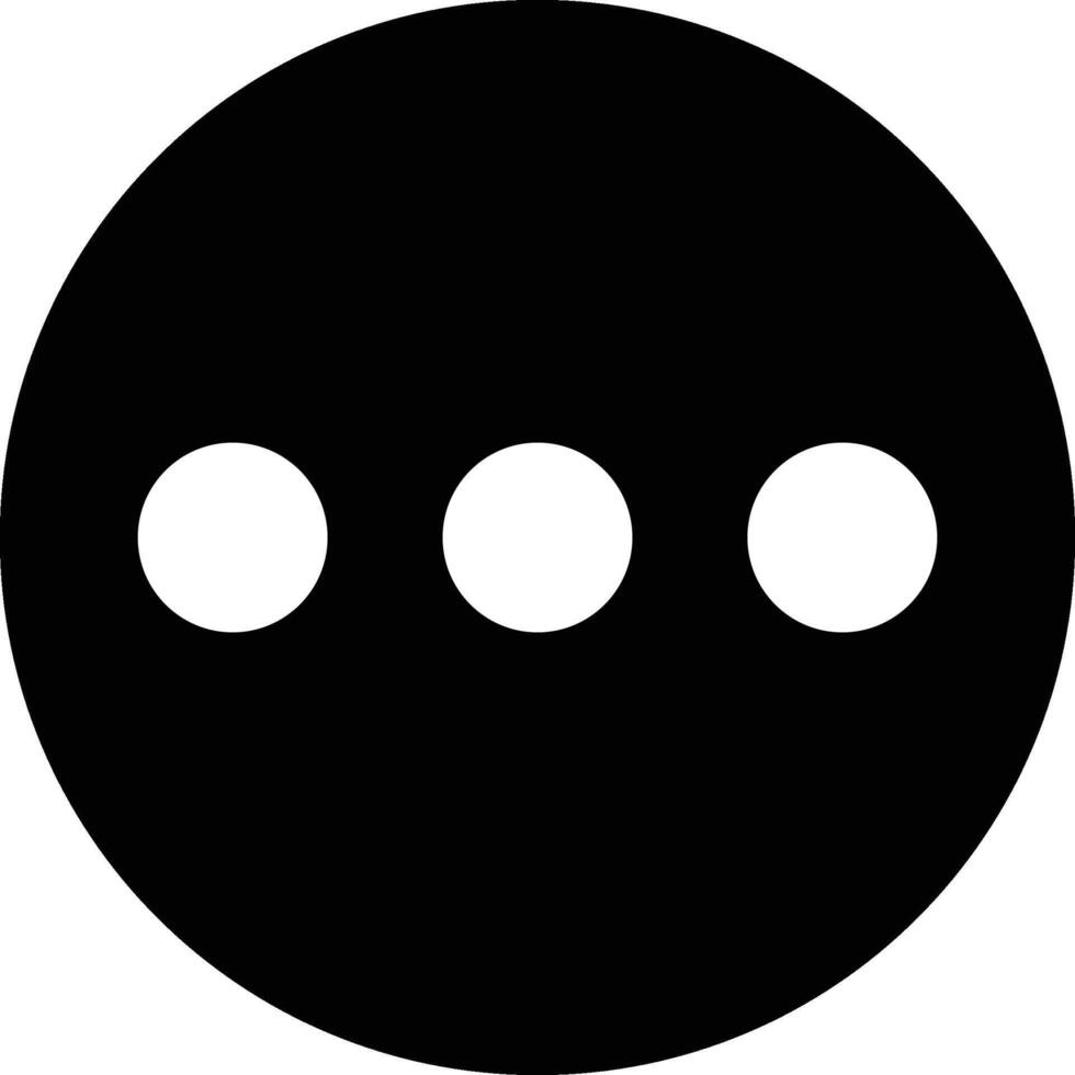 A black circle with three dots in it vector