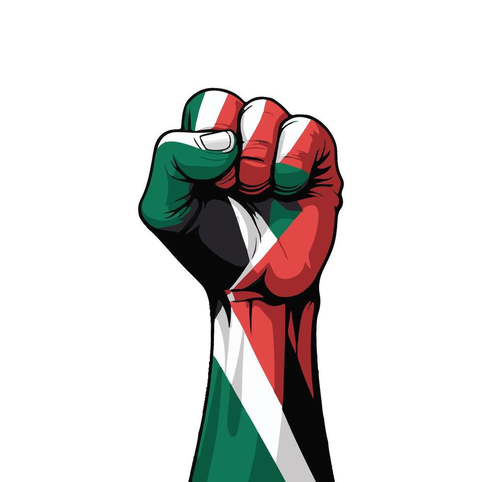 a fist Palestine flag wrapping around the wrist vector