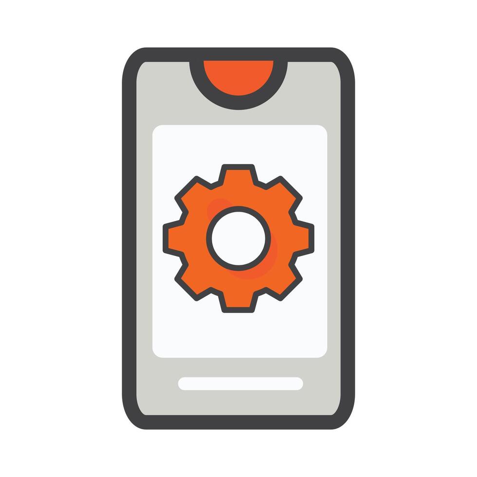 smartphone with setting illustration. smartphone illustration. Flat icon. vector