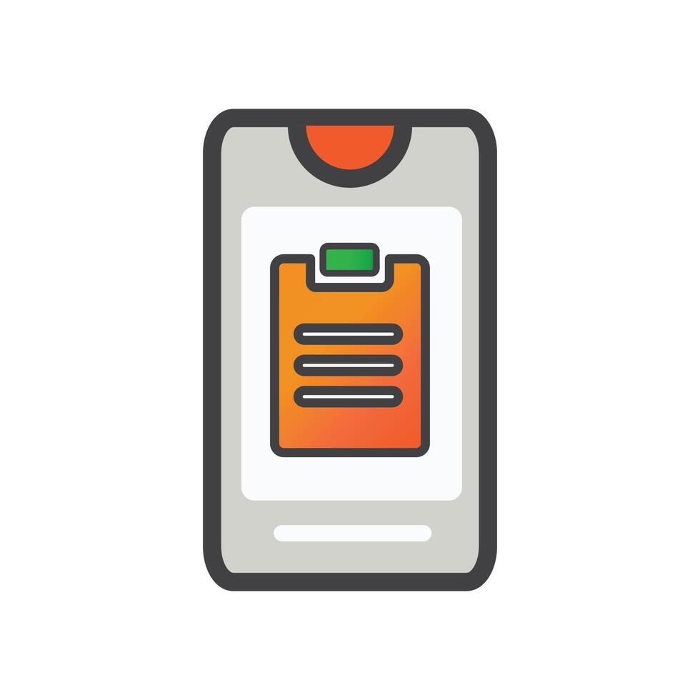 smartphone with task illustration. smartphone illustration. Flat icon. vector