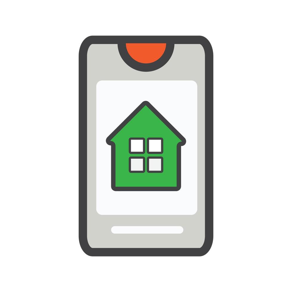smartphone with home illustration. smartphone illustration. Flat icon. vector