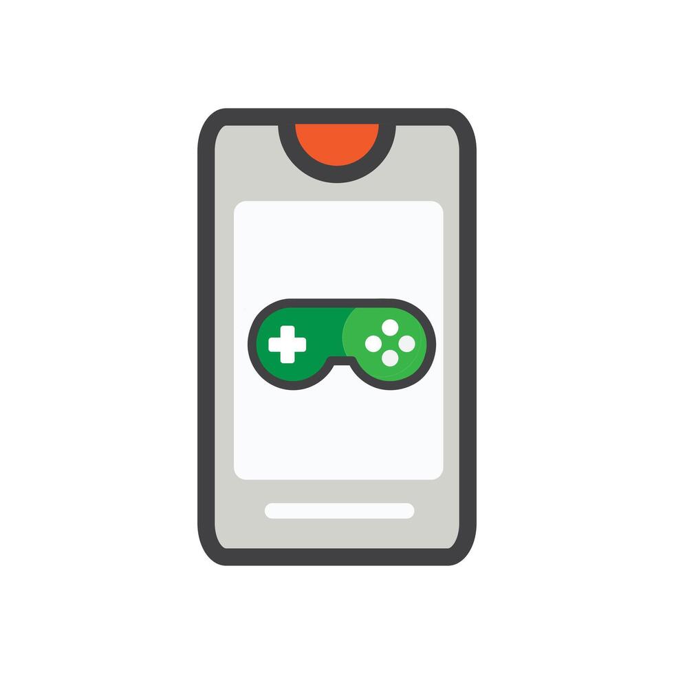 smartphone with game illustration. smartphone illustration. Flat icon. vector