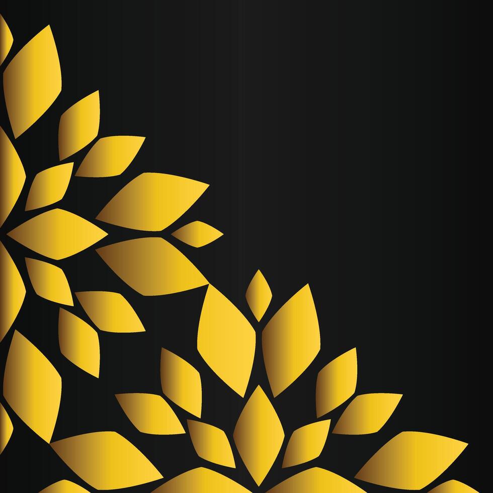 Gold Leaf Harmony on Dark Background vector