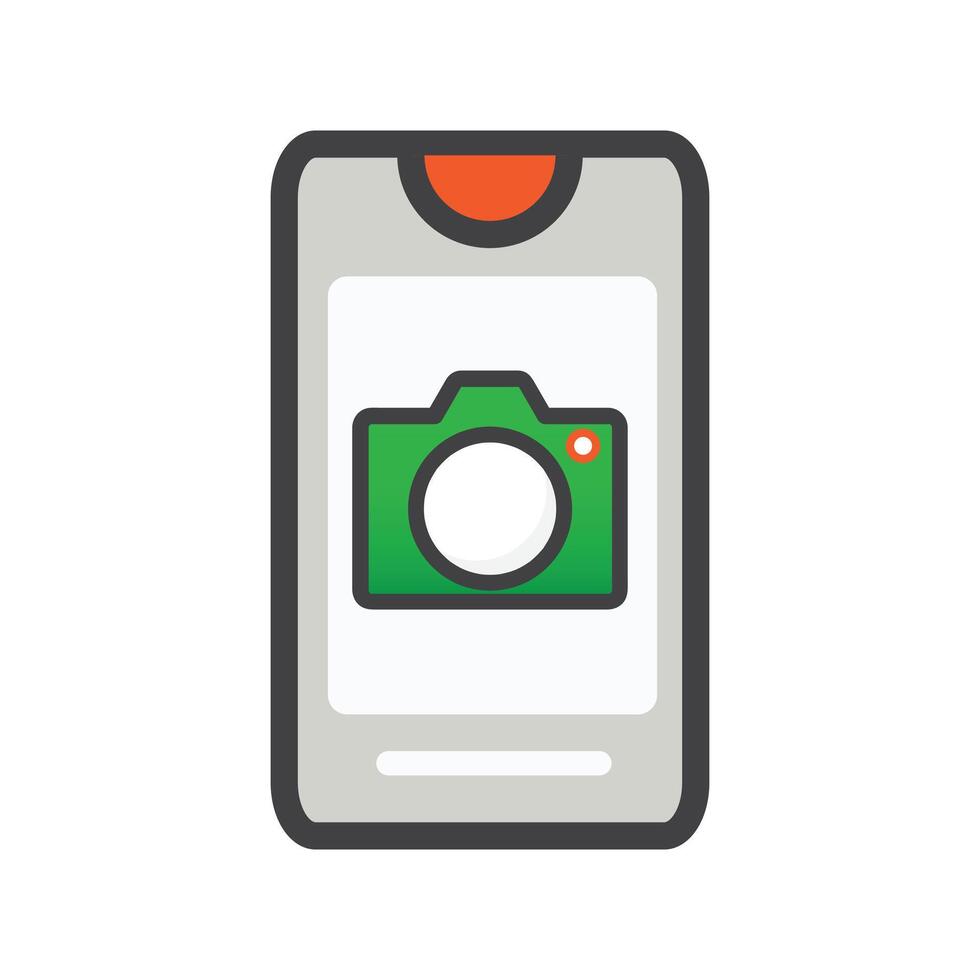 smartphone with camera illustration. smartphone illustration. Flat icon. vector