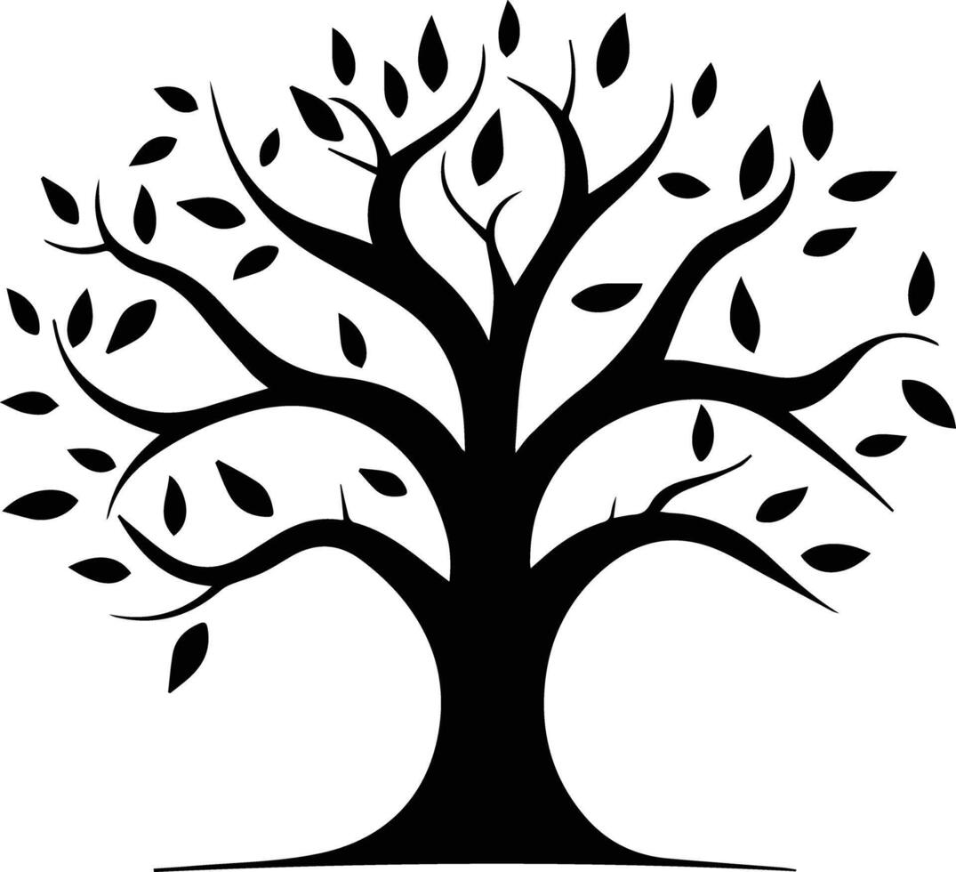 silhouette Tree Design Icon , Black And White vector