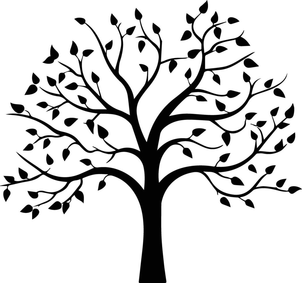 silhouette Natural Tree Design, vector