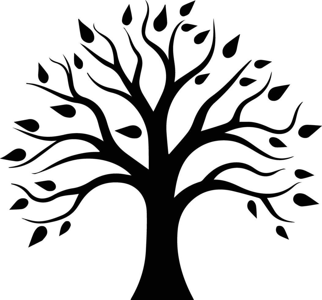 silhouette Natural Tree Design vector