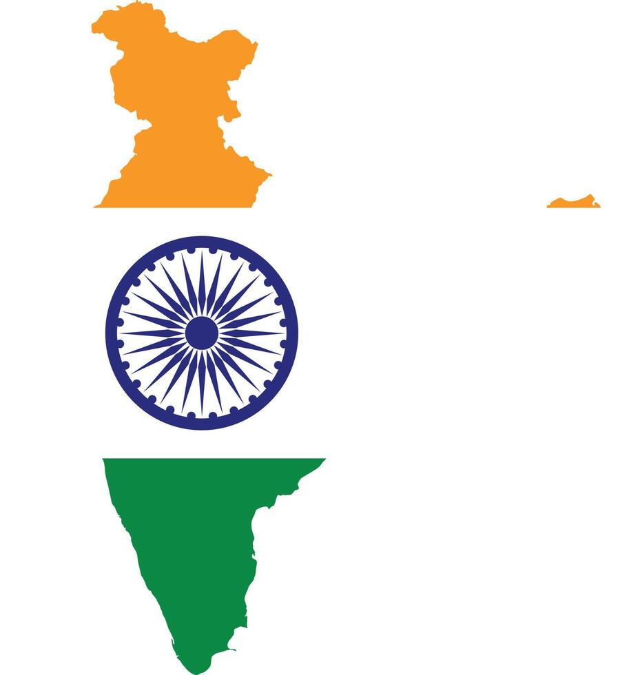 India map with flag vector