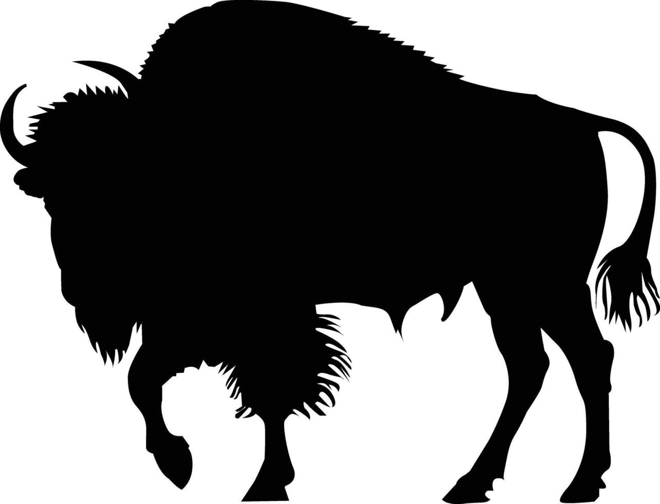 Silhouette Bison Animal Design vector