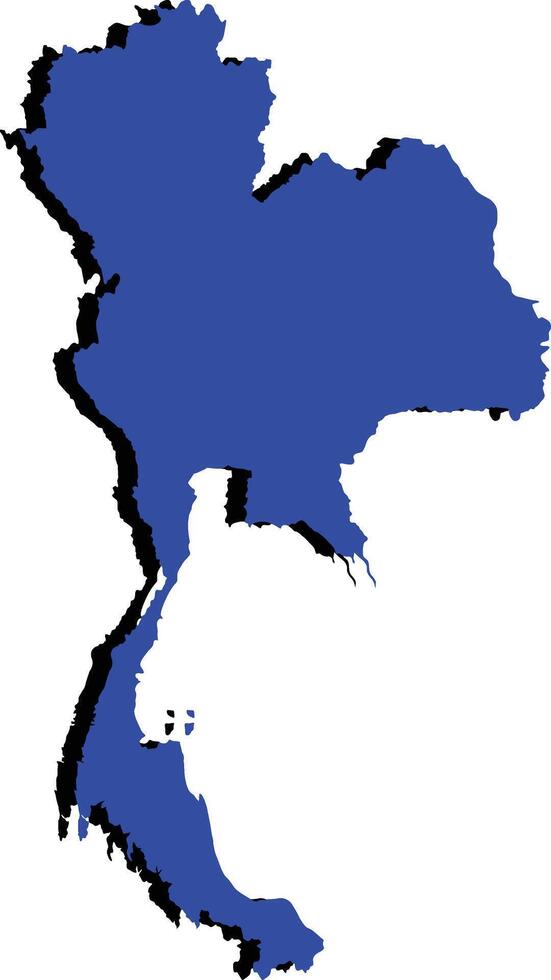 The map of thailand in blue vector