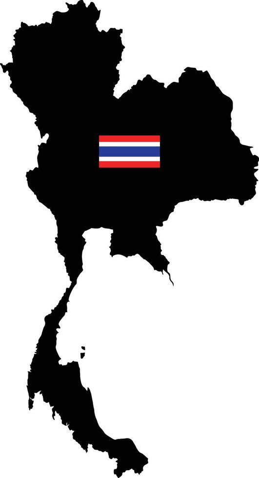 Thailand map with flag vector