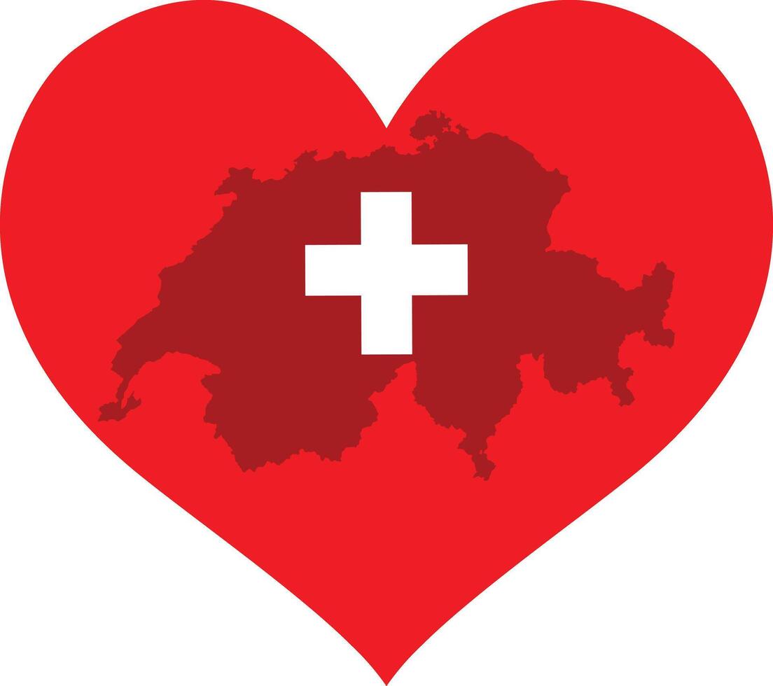 Switzerland Map And Flag Phot vector