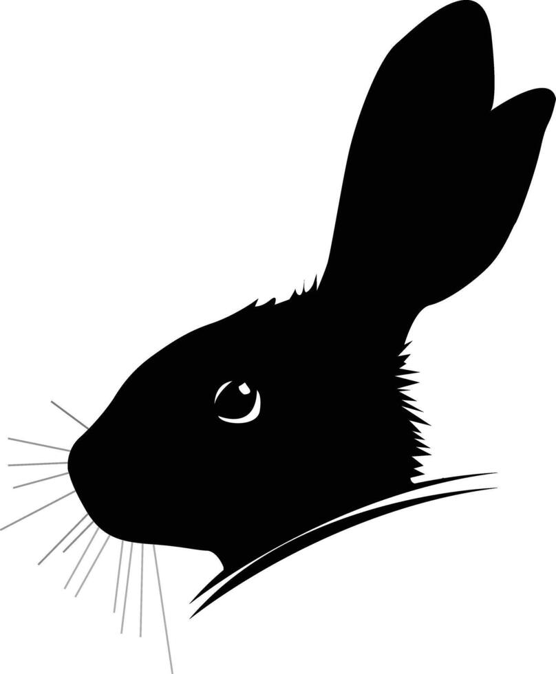 Silhouette Rabbit Face Animal Outline vector
