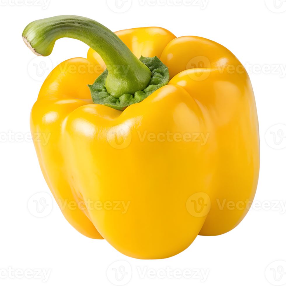 Fresh yellow bell pepper isolated on the transparent background png