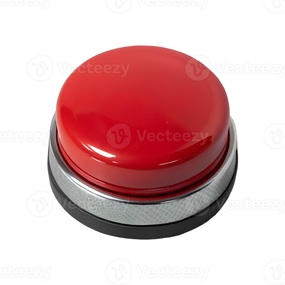 Bright red round button isolated on the transparent background png