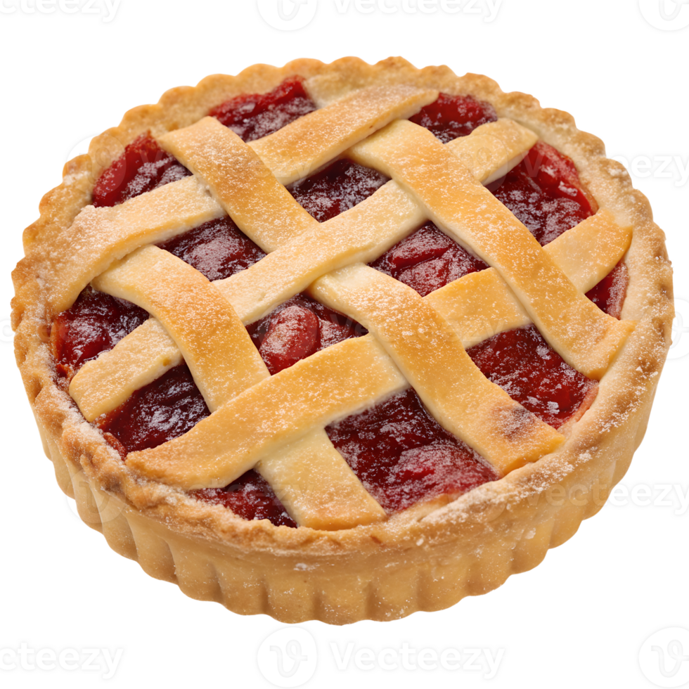 Delicious cherry pie with lattice crust isolated on the transparent background png