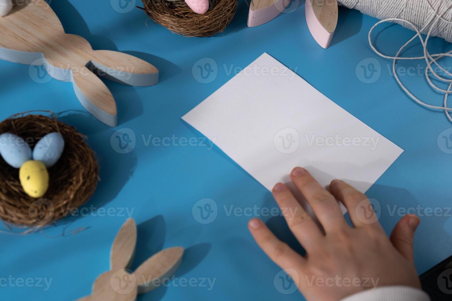 EASTER angel painting with phrase HE IS RISEN Sustainable preparation Diy process of making handmade greeting cards. Step by step activity for children. Inclusive and responsible stress relief holiday hobby. Conscious celebration photo