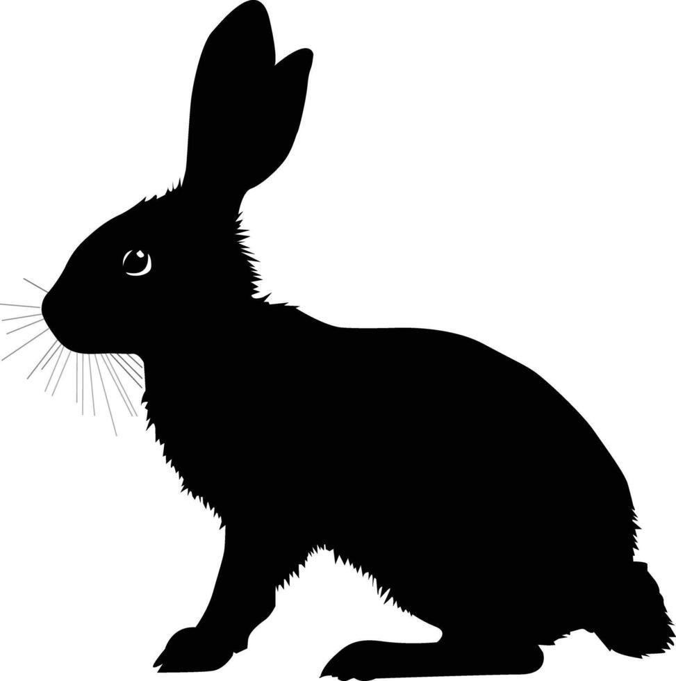 Silhouette Cute Rabbit Animal Image vector
