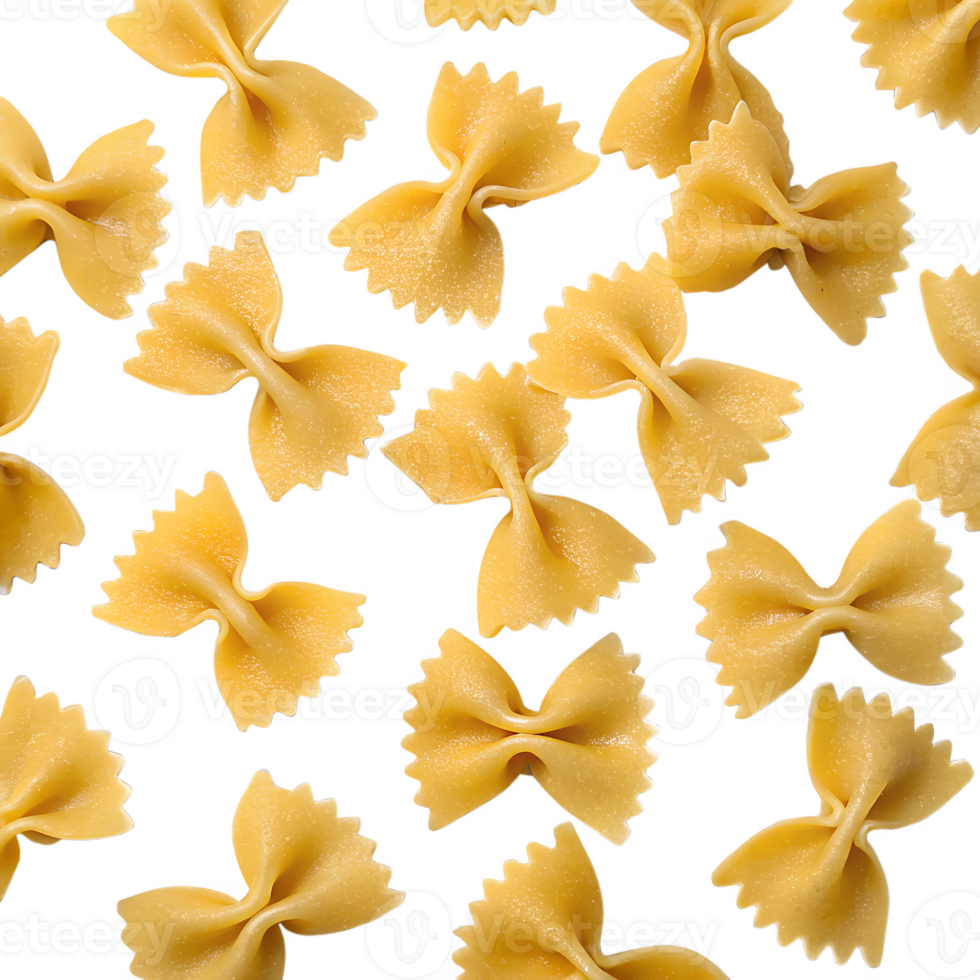 Scattered Farfalle Pasta A Close-Up View of Uncooked Bowtie Noodles png