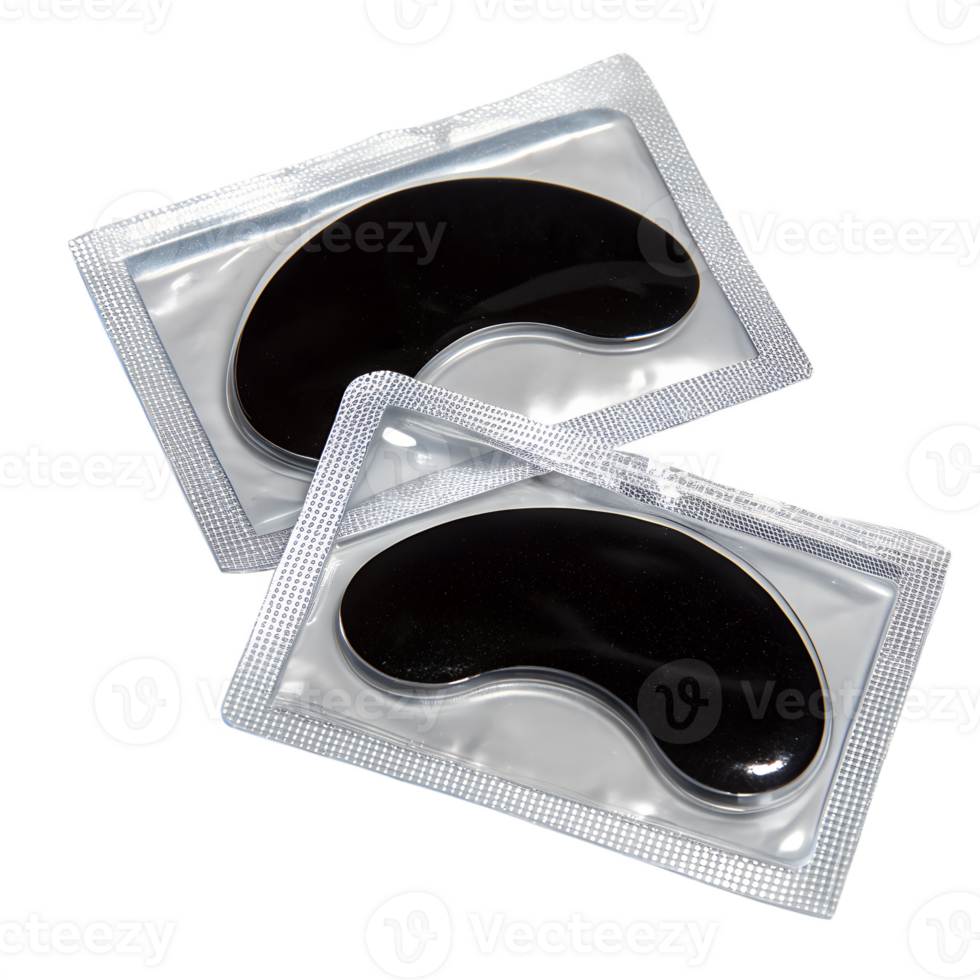 Eye patches isolated on transparent background, medical or cosmetic skin care product png