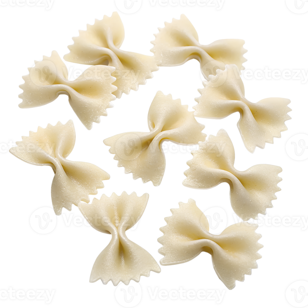 Farfalle pasta bows isolated on the transparent background png
