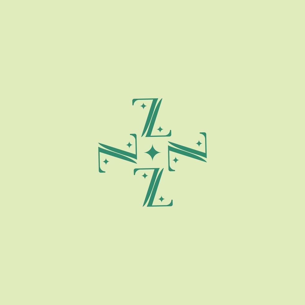 Z letter logo with sparkle design vector