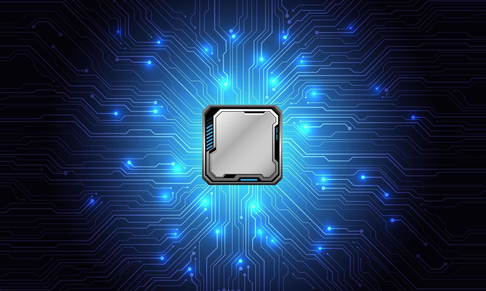 blue circuit board technology connected lines electronics elements computer motherboard chip processor semiconductor digital background vector
