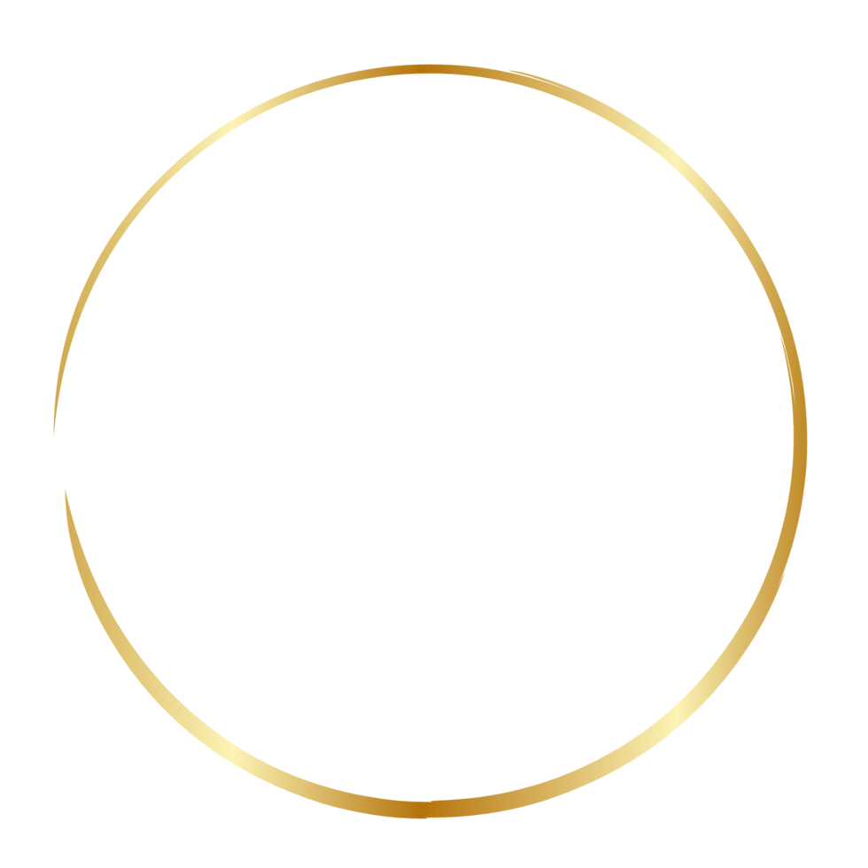 Golden circle border frame with grunge effect png