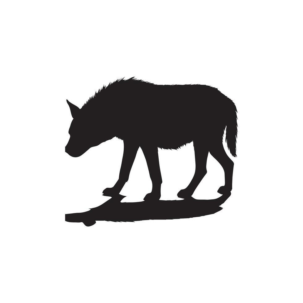 Hyena standing silhouette graphic vector